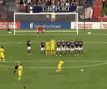 Animated banner: a football free kick flies into the goal, ending on the betzone90 logo — Qazandırır!