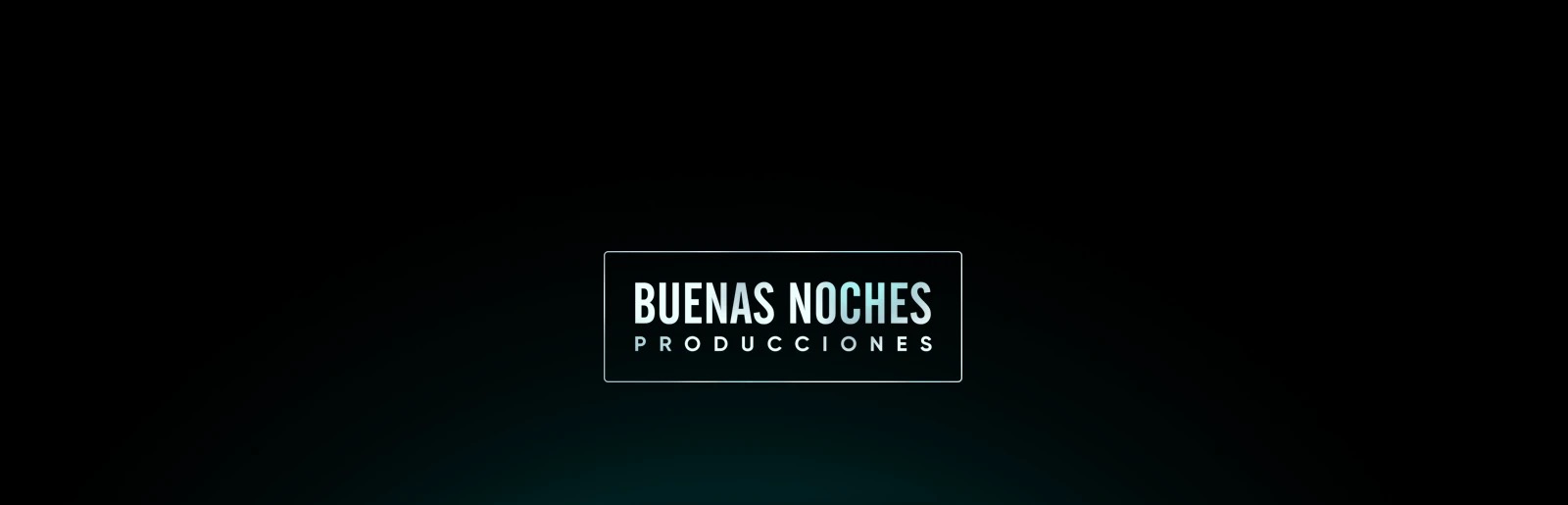 The Buenas Noches Producciones wordmark, white on black