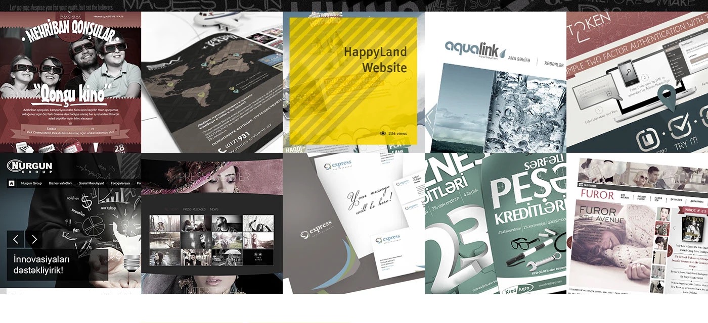 Citrus homepage portfolio collage: ten selected projects