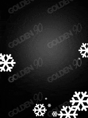 Animated block: New Year campaign with snowflakes — join the Golden 90 Telegram, win a share of 50,000 AZN